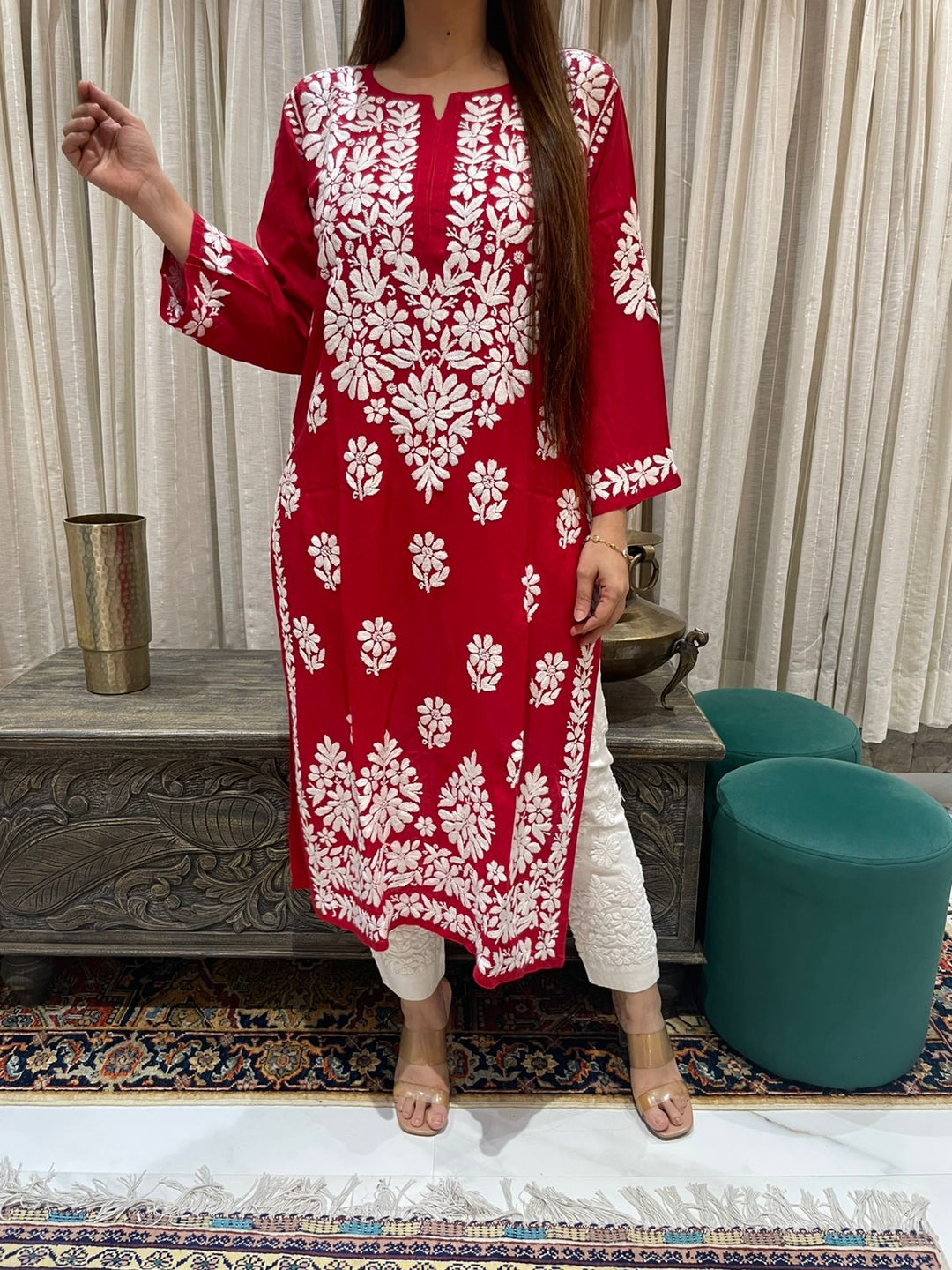 Lucknow Chikankari Stitched Tow Piece