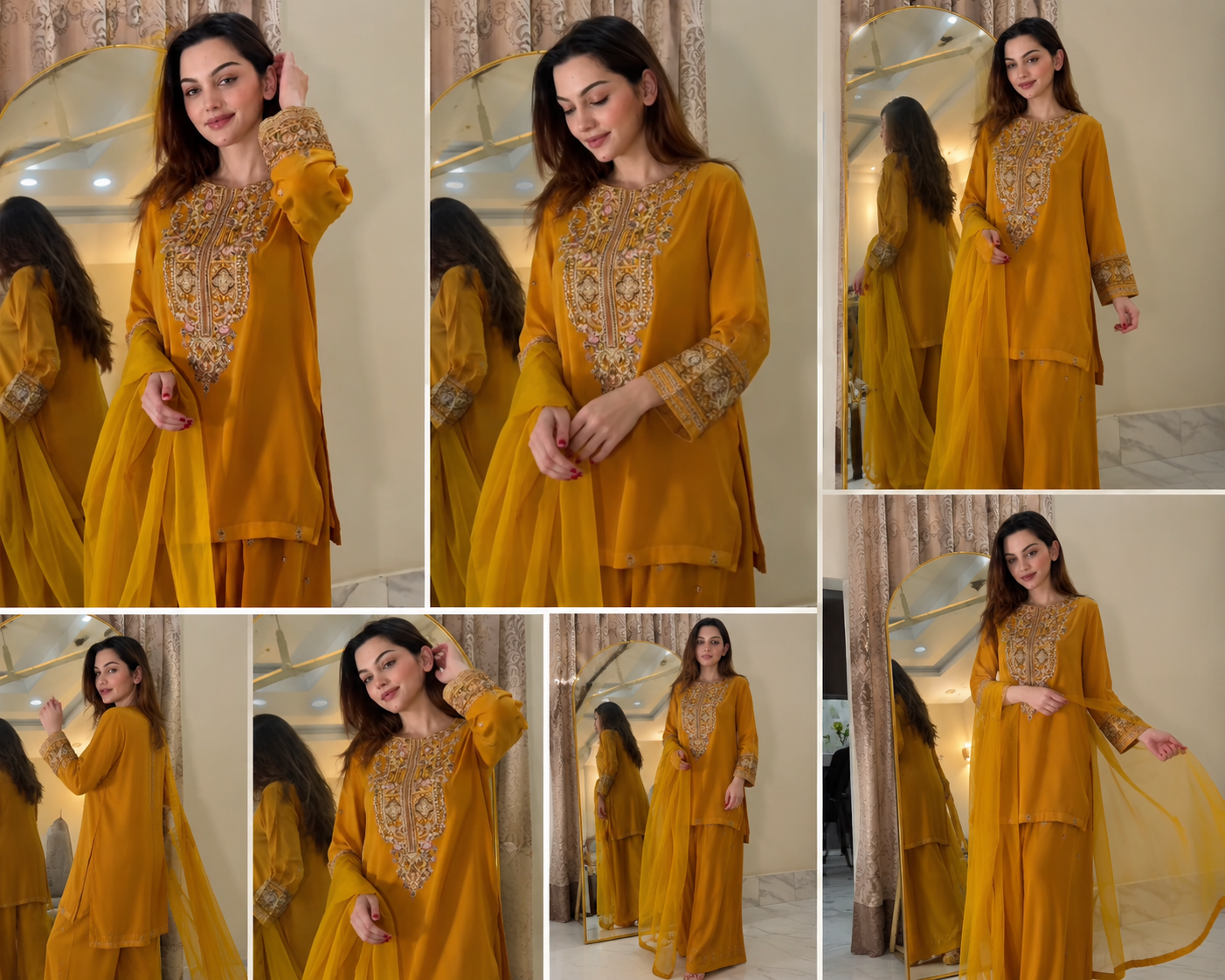 Mustard Gold ๐งก New Farshi Shalwar 3pc Suit_img_3
