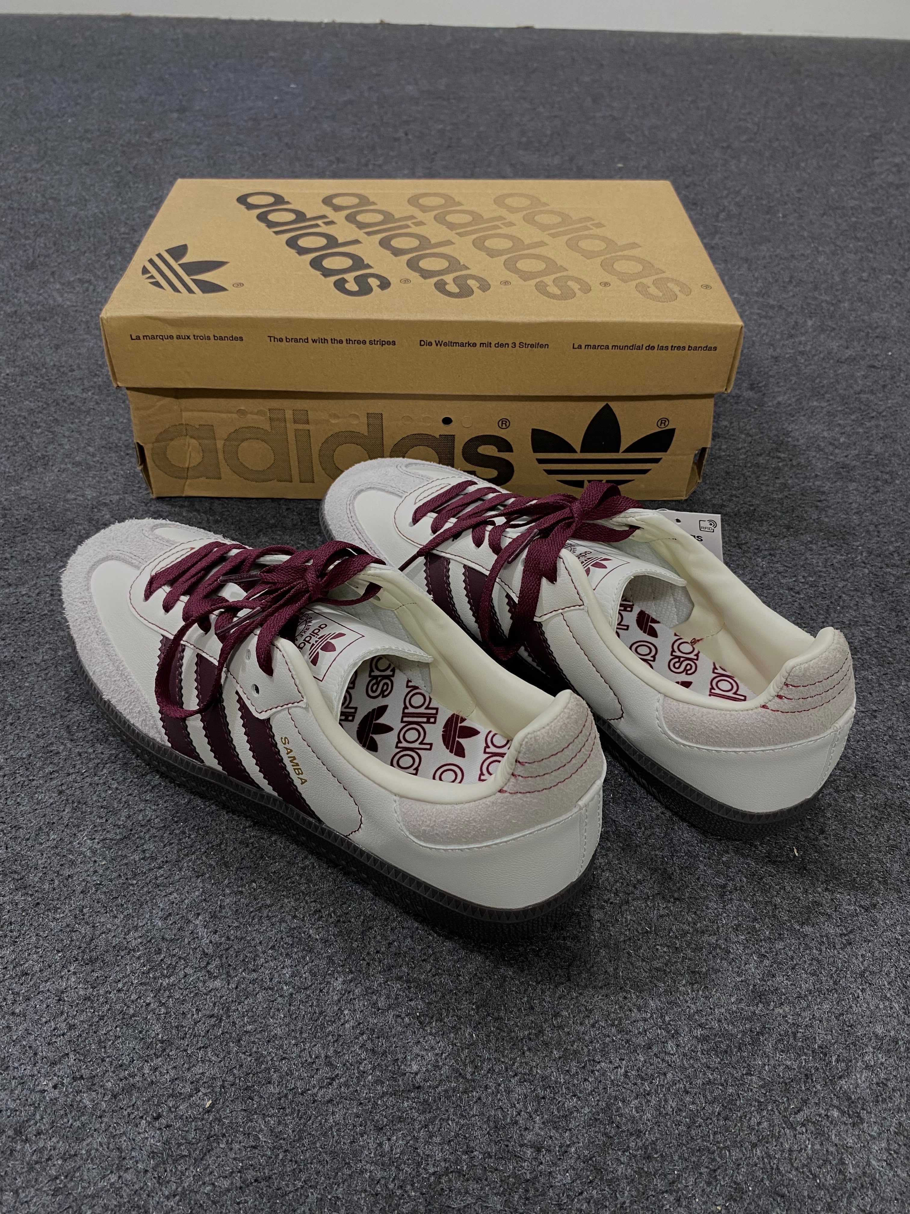 Adidas Samba OG Off-White Maroon Unisex Sneakers_img_3