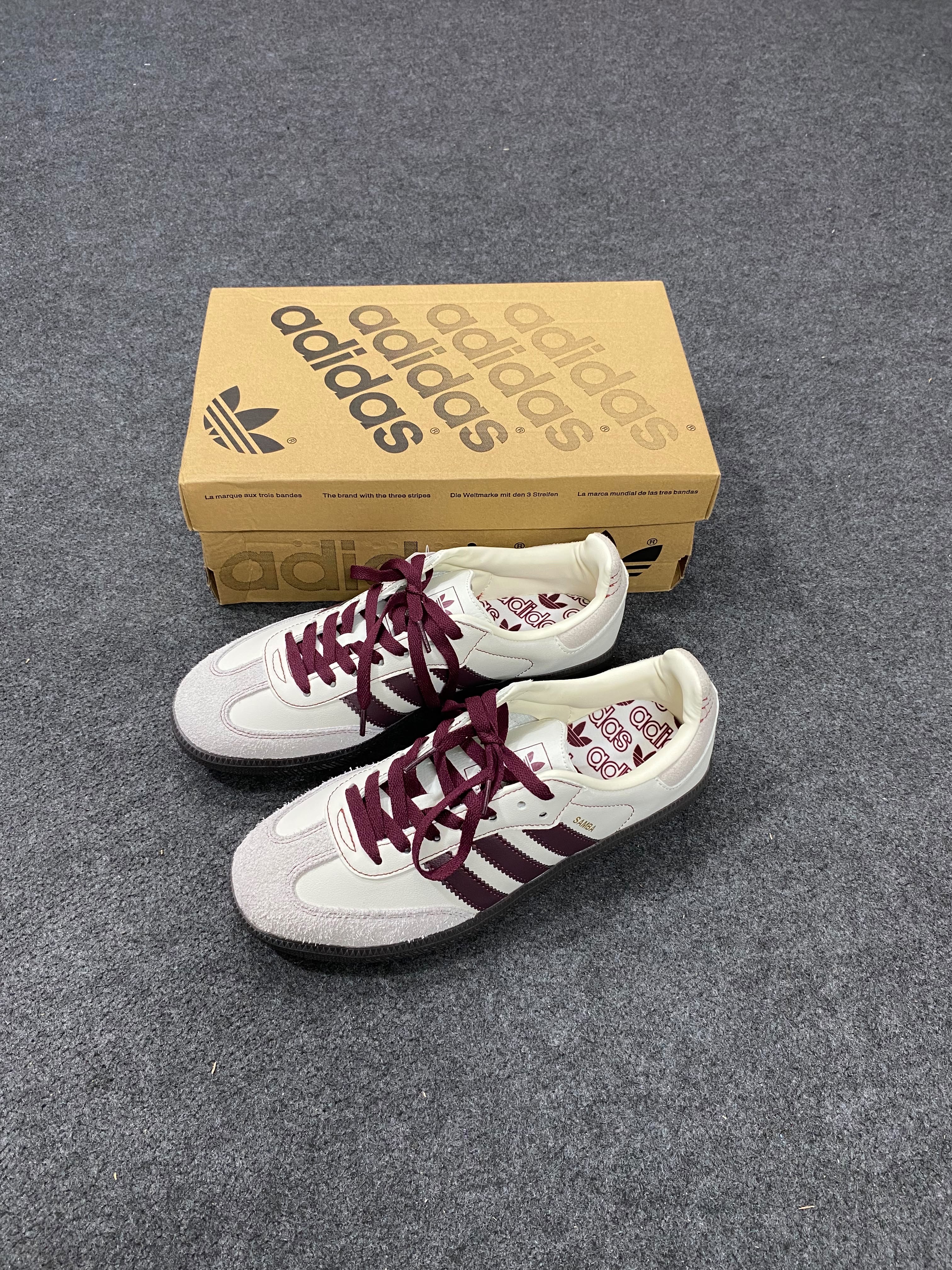 Adidas Samba OG Off-White Maroon Unisex Sneakers_img_1