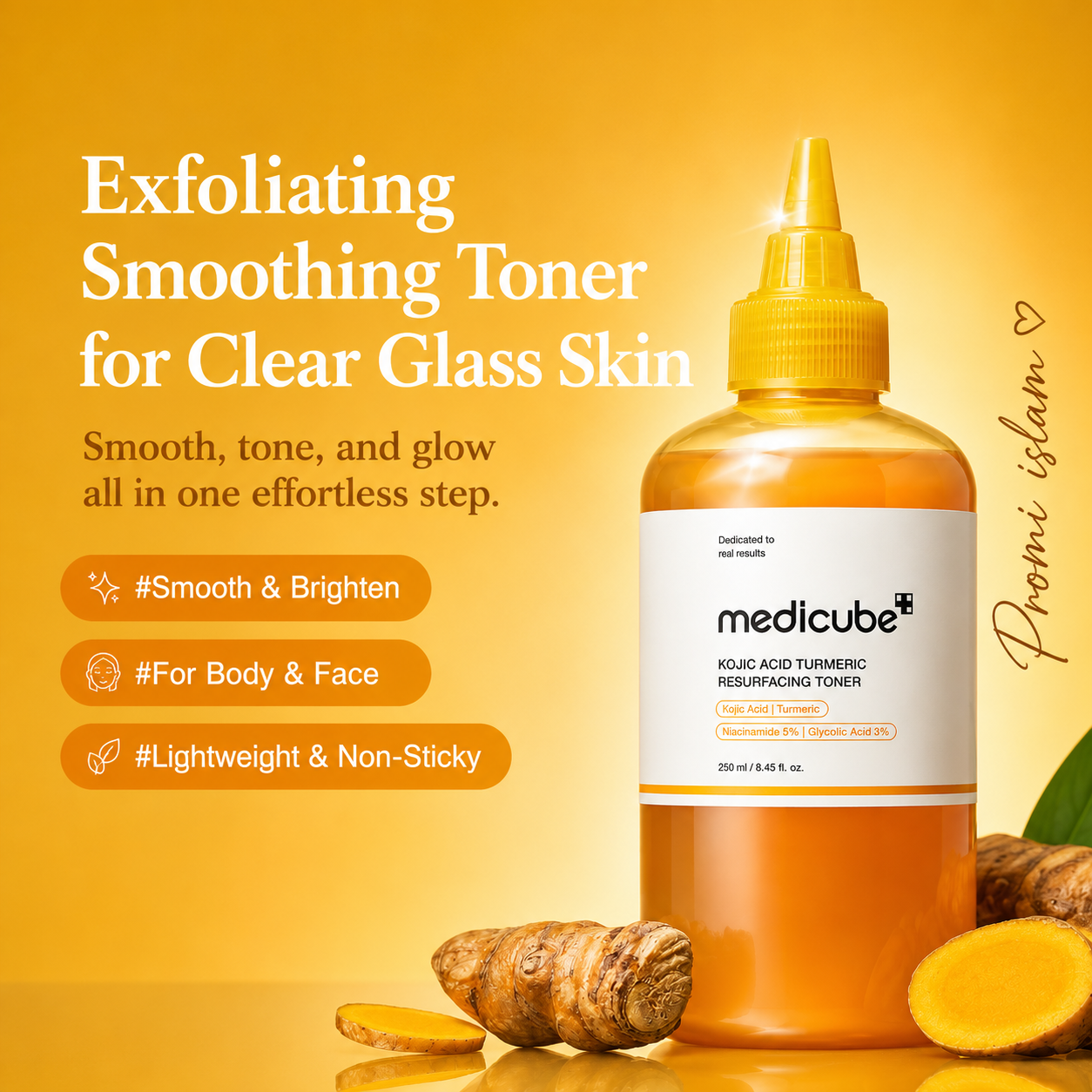 Medicube Kojic Acid Turmeric Resurfacing Toner (250 ml)