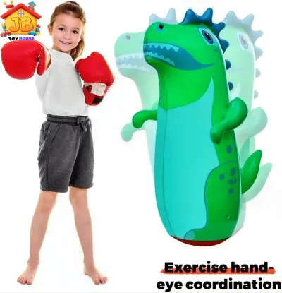 95cm Dinosaur Inflatable Punching Bag for Kids – Standing Bop Bag with Foot Pump for Active Play_img_3