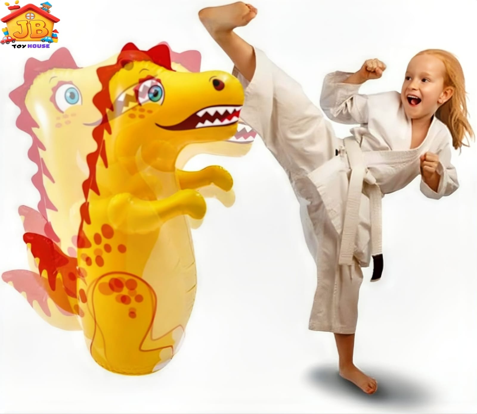 95cm Dinosaur Inflatable Punching Bag for Kids – Standing Bop Bag with Foot Pump for Active Play_img_4