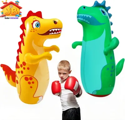 95cm Dinosaur Inflatable Punching Bag for Kids – Standing Bop Bag with Foot Pump for Active Play_img_2