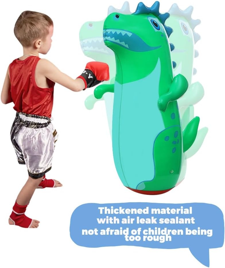 95cm Dinosaur Inflatable Punching Bag for Kids – Standing Bop Bag with Foot Pump for Active Play_img_6