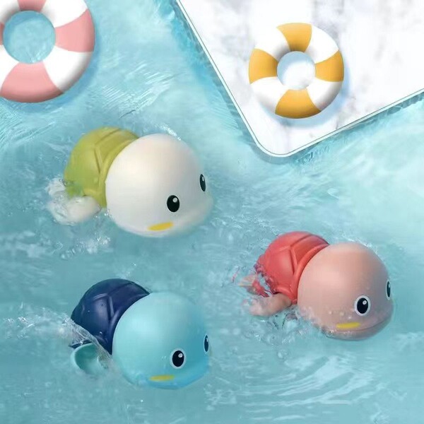 Children's Bath Shower Toy: Battery-Free Wind-Up Little Turtle - Safe and Colorful Floating Water Toy for Kids