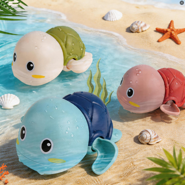 Children's Bath Shower Toy: Battery-Free Wind-Up Little Turtle - Safe and Colorful Floating Water Toy for Kids_img_0