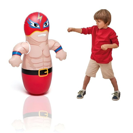 Large Wrestler Inflatable Punching Bag for Kids - Includes Foot Pump_img_4