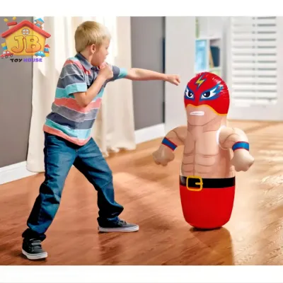 Large Wrestler Inflatable Punching Bag for Kids - Includes Foot Pump_img_2