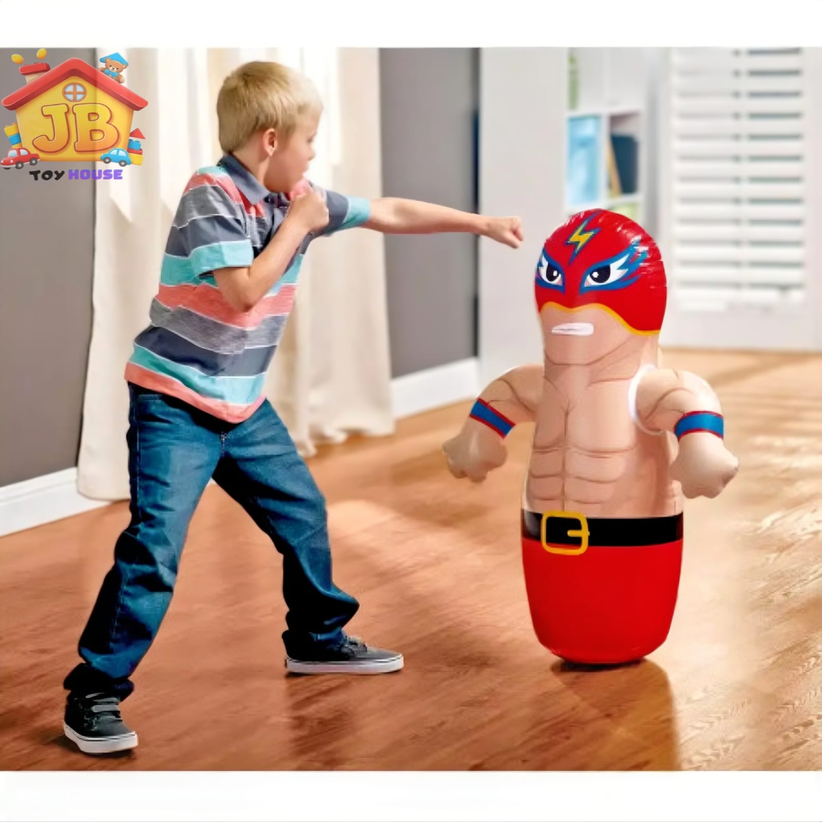 Large Wrestler Inflatable Punching Bag for Kids - Includes Foot Pump_img_2