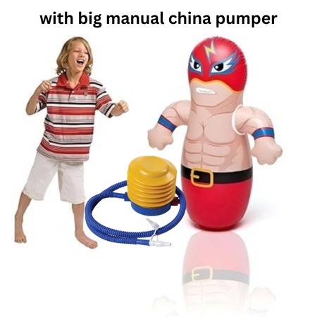 Large Wrestler Inflatable Punching Bag for Kids - Includes Foot Pump_img_7