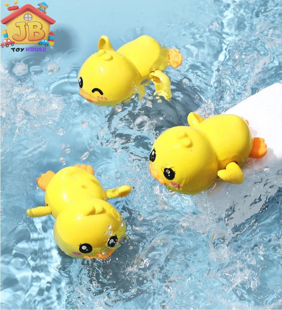 Classic Yellow Duck Bath Toy: Clockwork Swimming Action - Safe, Non-Toxic Floating Toy for Boys & Girls_img_1