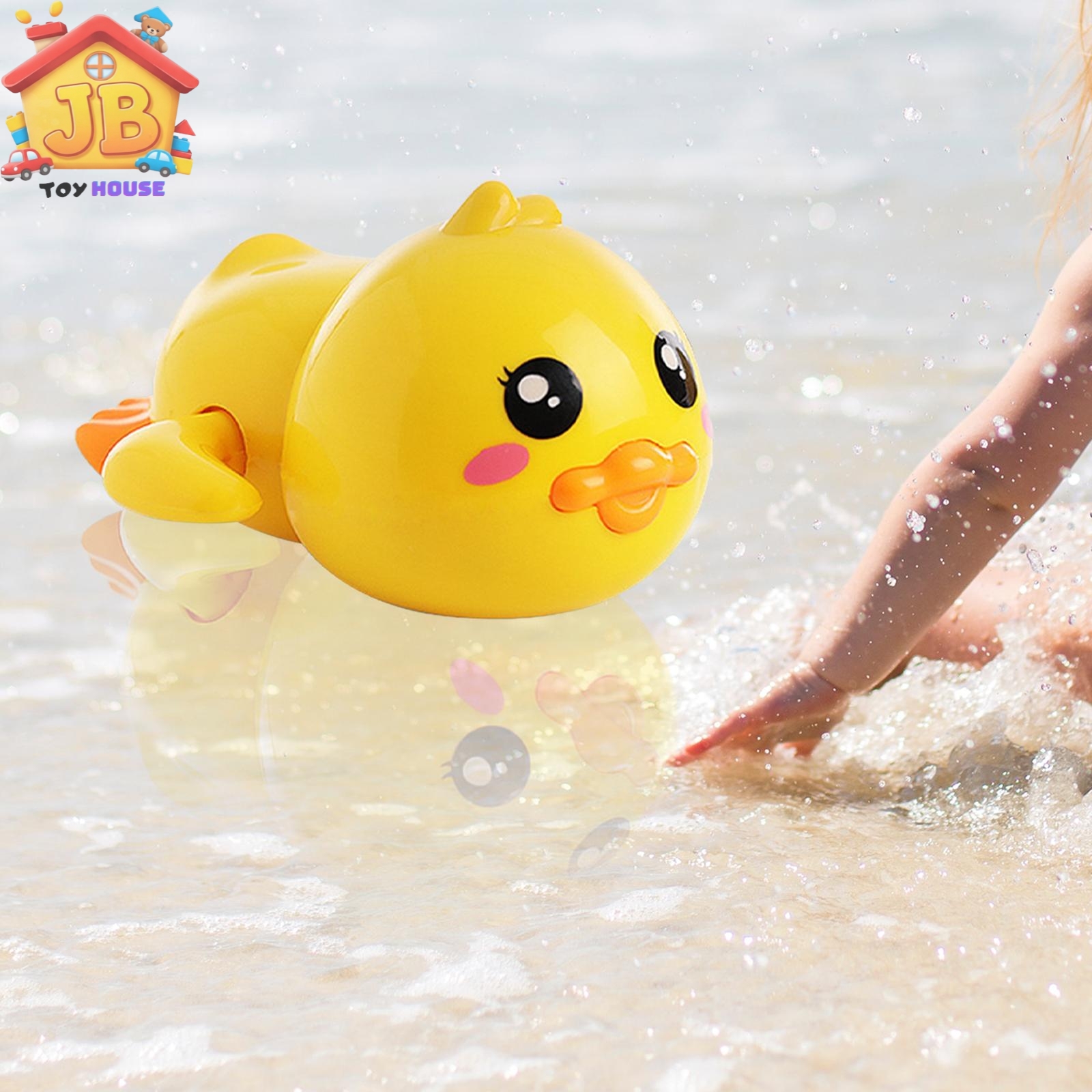 Classic Yellow Duck Bath Toy: Clockwork Swimming Action - Safe, Non-Toxic Floating Toy for Boys & Girls_img_6