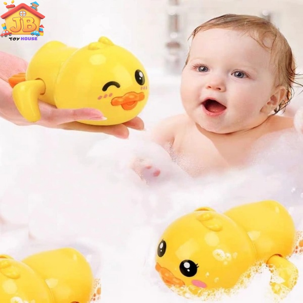 Classic Yellow Duck Bath Toy: Clockwork Swimming Action - Safe, Non-Toxic Floating Toy for Boys & Girls
