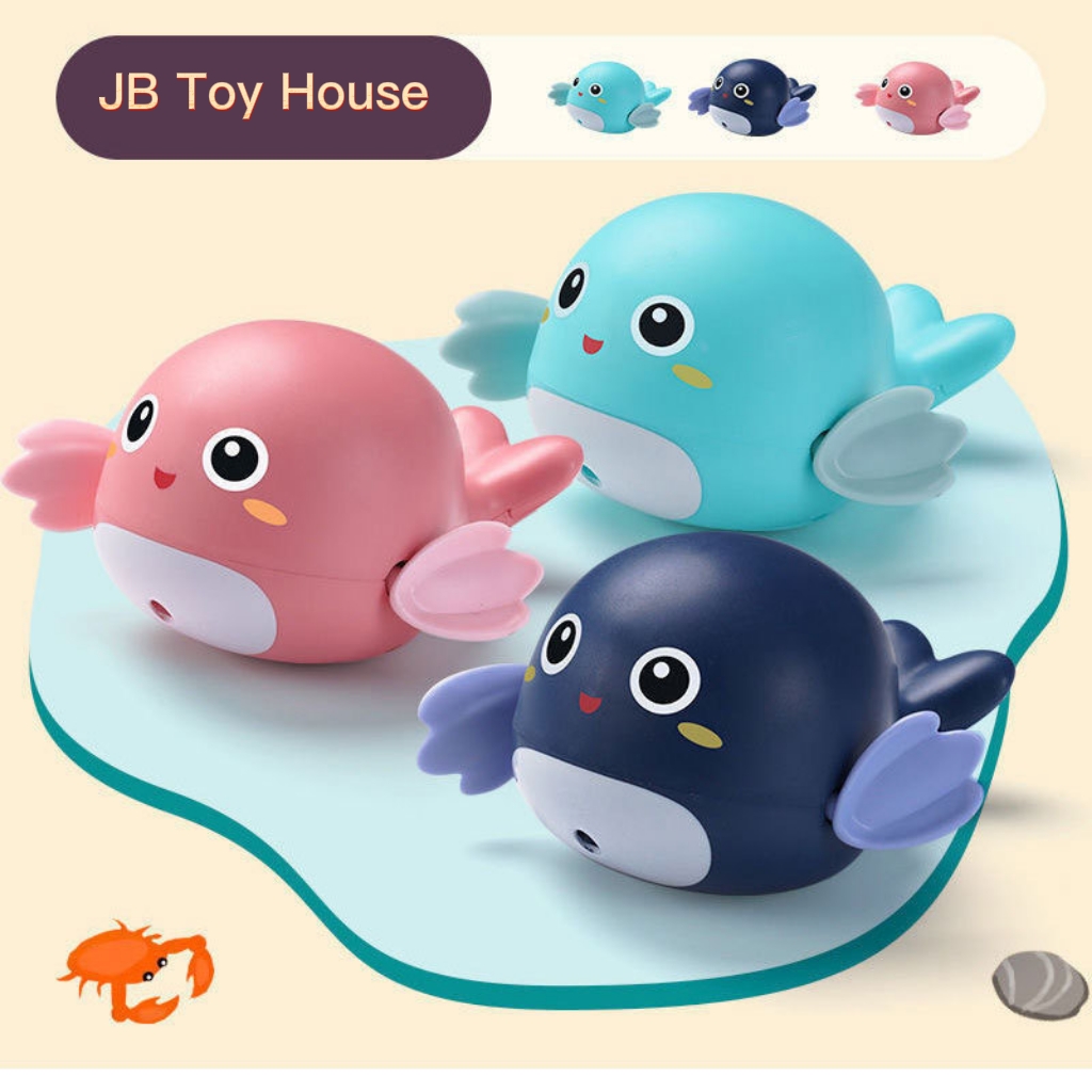 Cute Wind-Up Swimming Dolphin Bath Toy - Fun Clockwork Water Play Companion for Babies & Toddlers_img_1