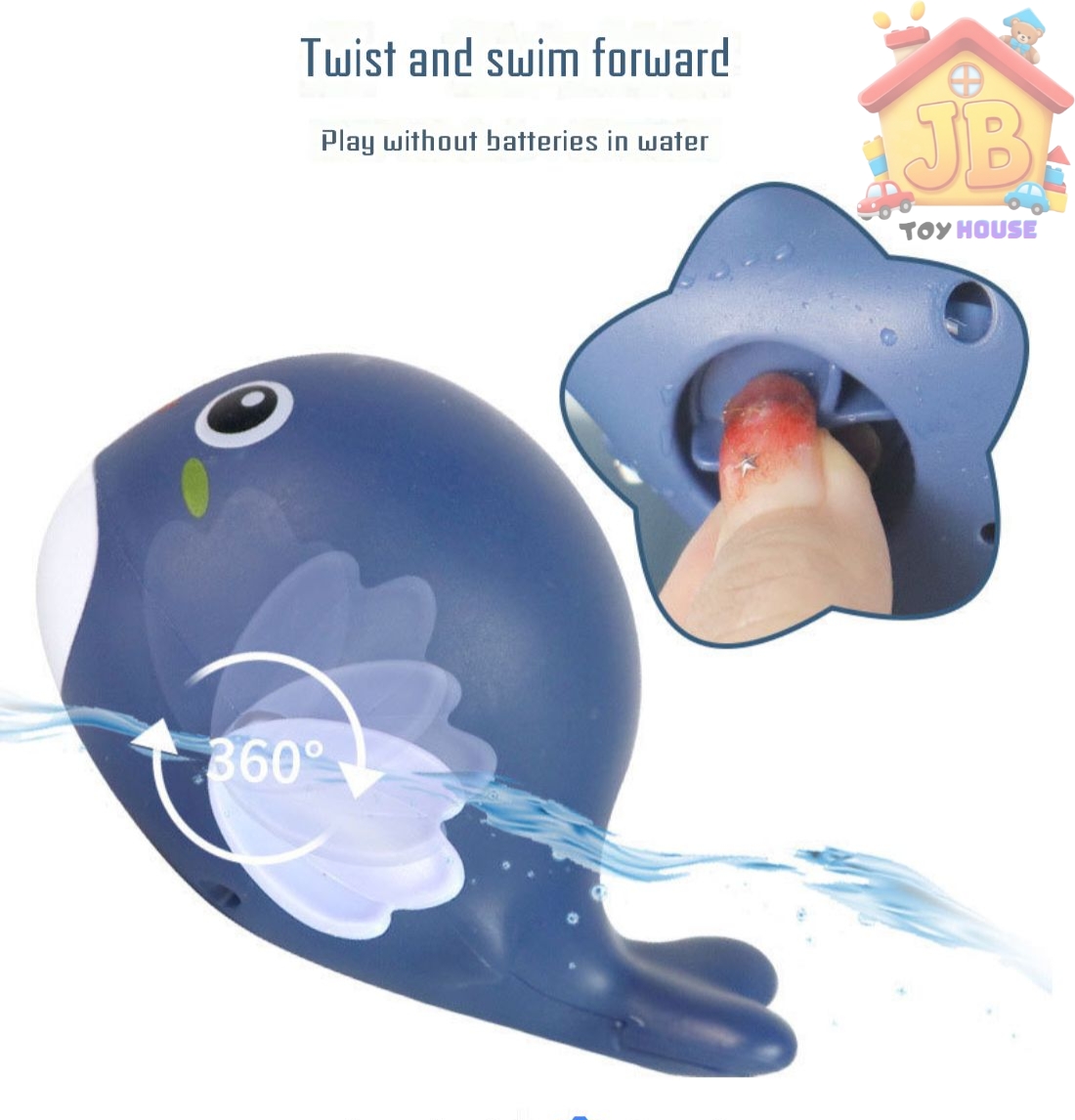 Cute Wind-Up Swimming Dolphin Bath Toy - Fun Clockwork Water Play Companion for Babies & Toddlers_img_3