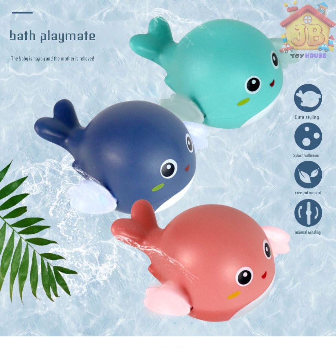 Cute Wind-Up Swimming Dolphin Bath Toy - Fun Clockwork Water Play Companion for Babies & Toddlers_img_0