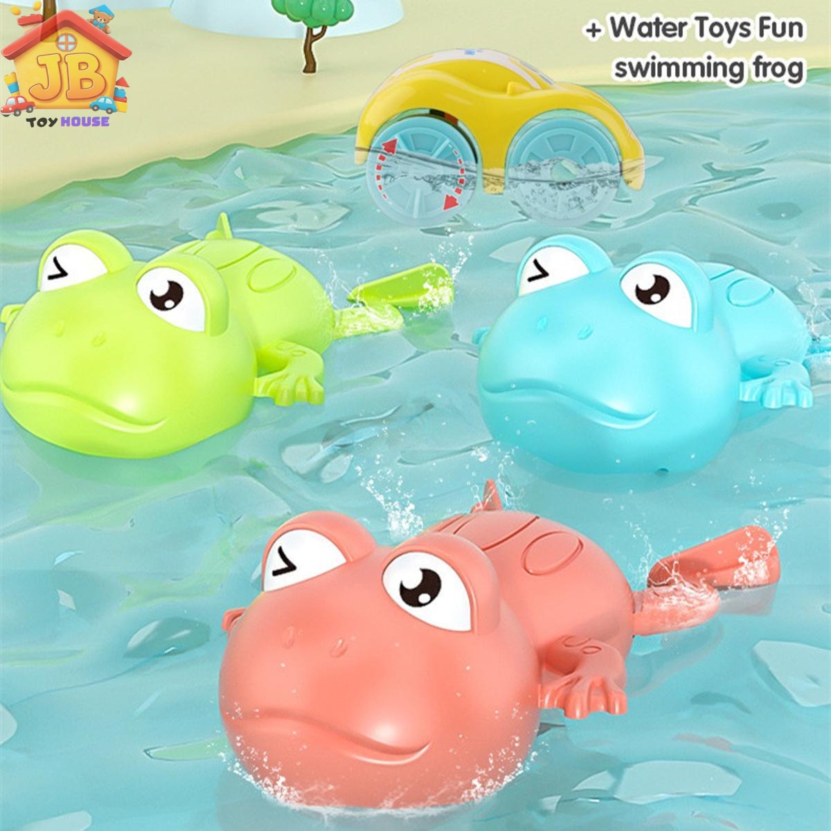 Cute Wind-Up Swimming Frog Bath Toy - Fun Battery-Free Water Play Toy for Babies & Toddlers