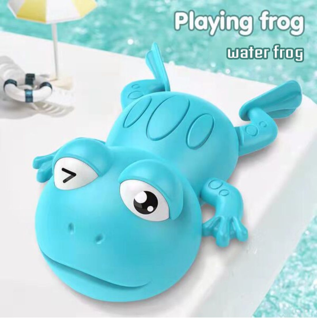 Cute Wind-Up Swimming Frog Bath Toy - Fun Battery-Free Water Play Toy for Babies & Toddlers_img_5