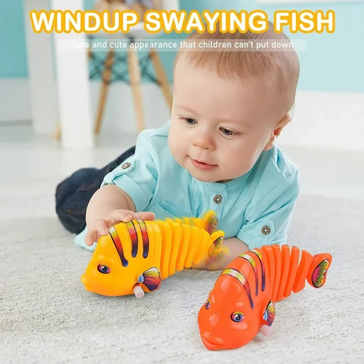 Fun Wind-Up Wiggling Fish Toy - Realistic Tail-Shaking Movement for Kids_img_2