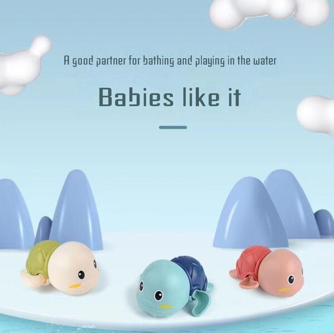 Children's Bath Shower Toy: Battery-Free Wind-Up Little Turtle - Safe and Colorful Floating Water Toy for Kids_img_2