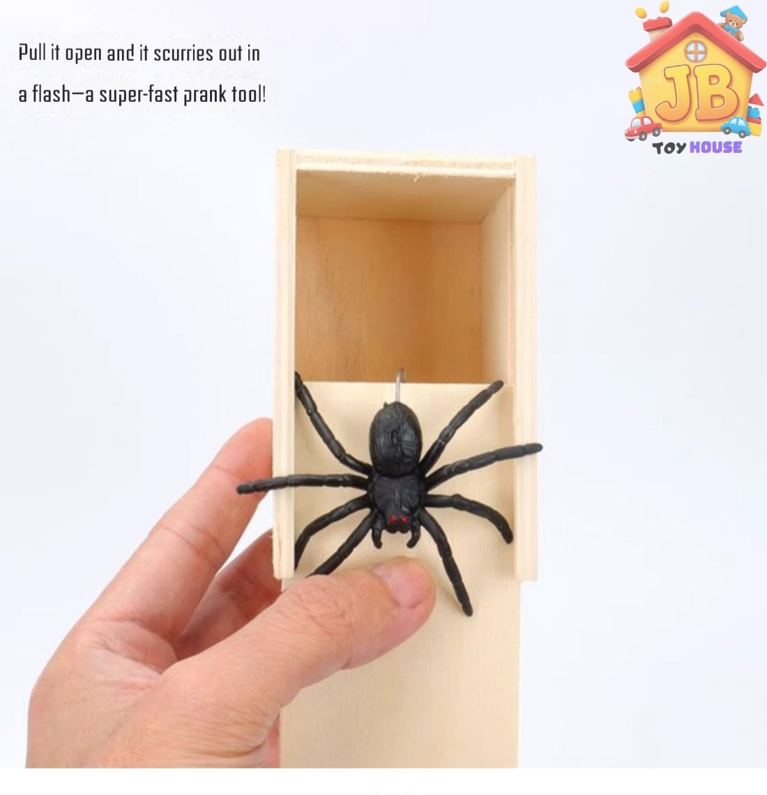 Wooden Spider Prank Box – Hilarious Scare & Gag Gift Toy for Kids and Adults_img_1