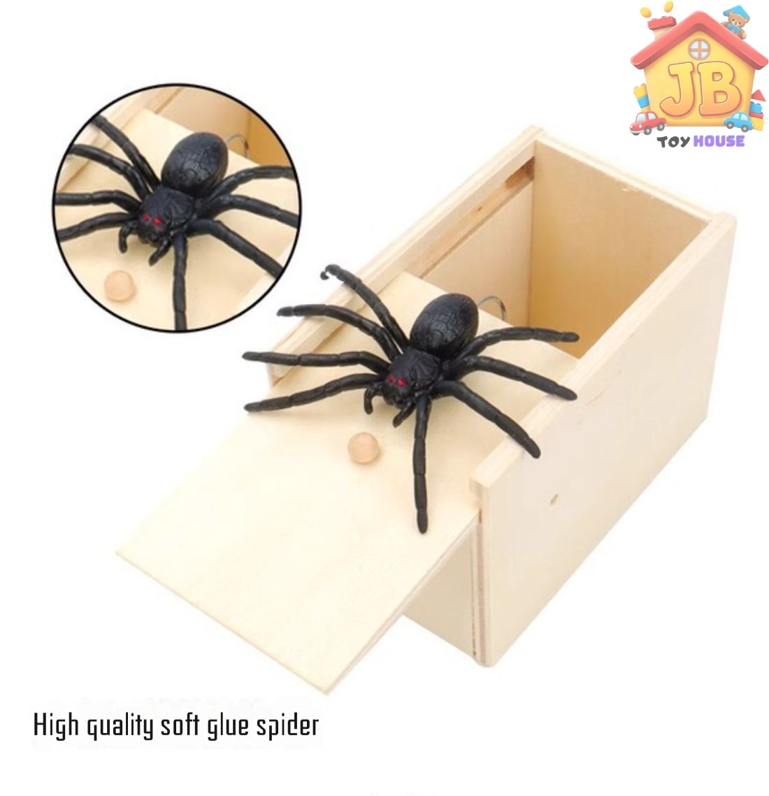 Wooden Spider Prank Box – Hilarious Scare & Gag Gift Toy for Kids and Adults_img_5