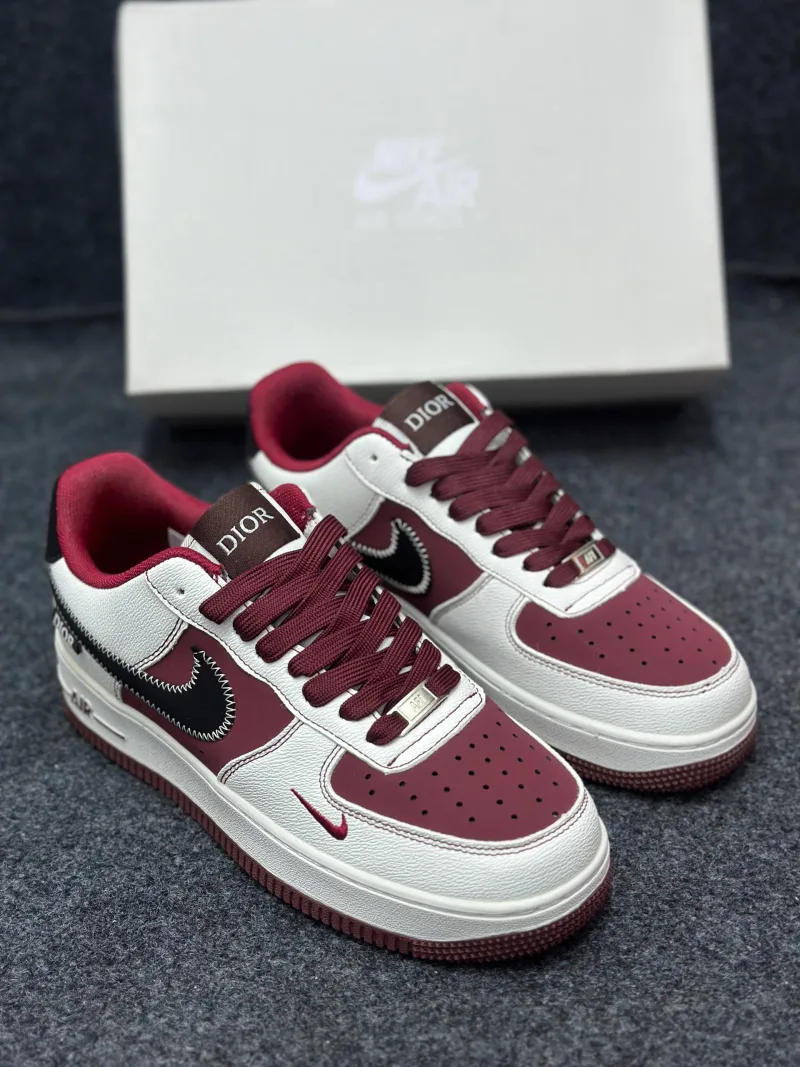 AF 1 Low X Dior Maroon Beige