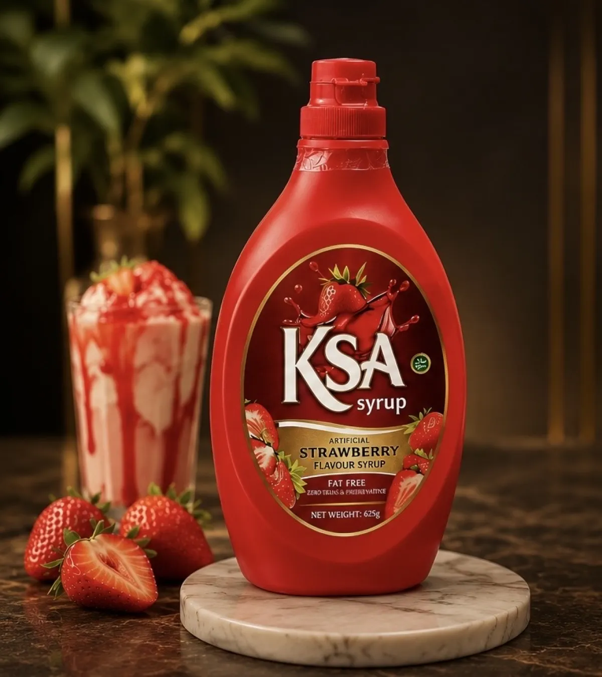 Ksa Strawberry Flavoured Syrup(625g)