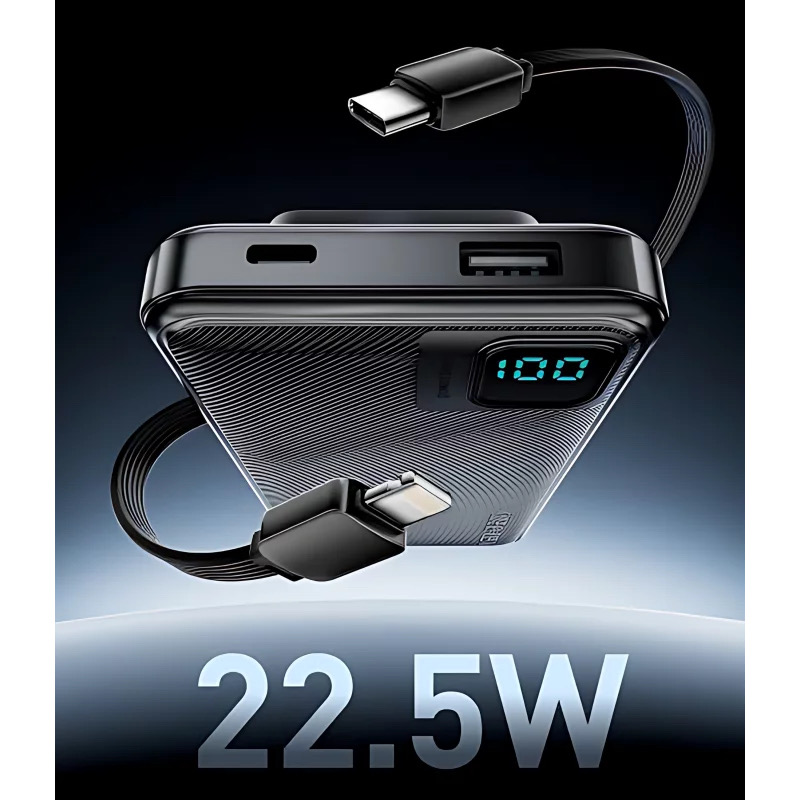 VEN-DENS VD-PB060 10000mAh 22.5W Power Bank with Built-in Cables_img_3