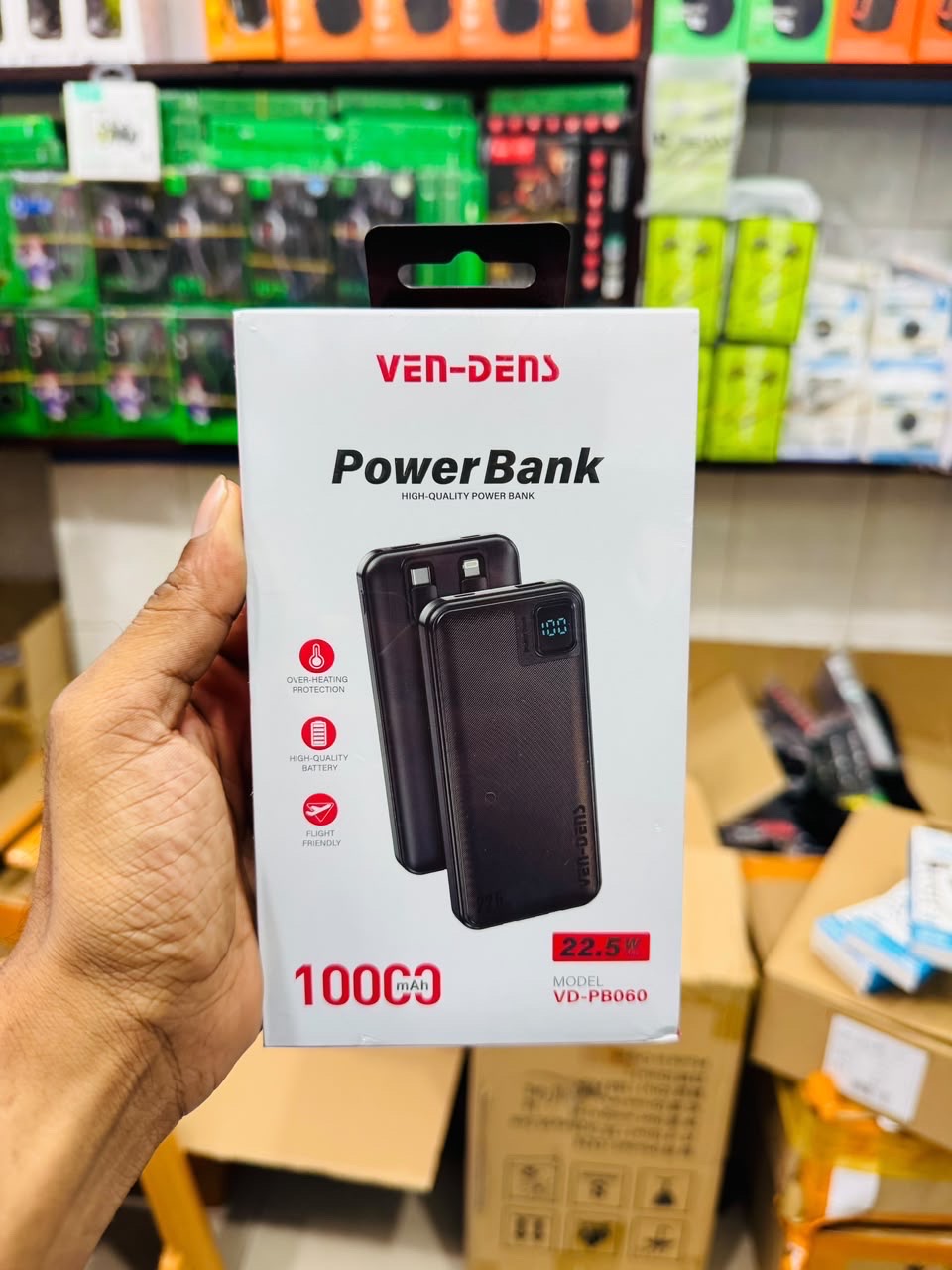 VEN-DENS VD-PB060 10000mAh 22.5W Power Bank with Built-in Cables_img_0