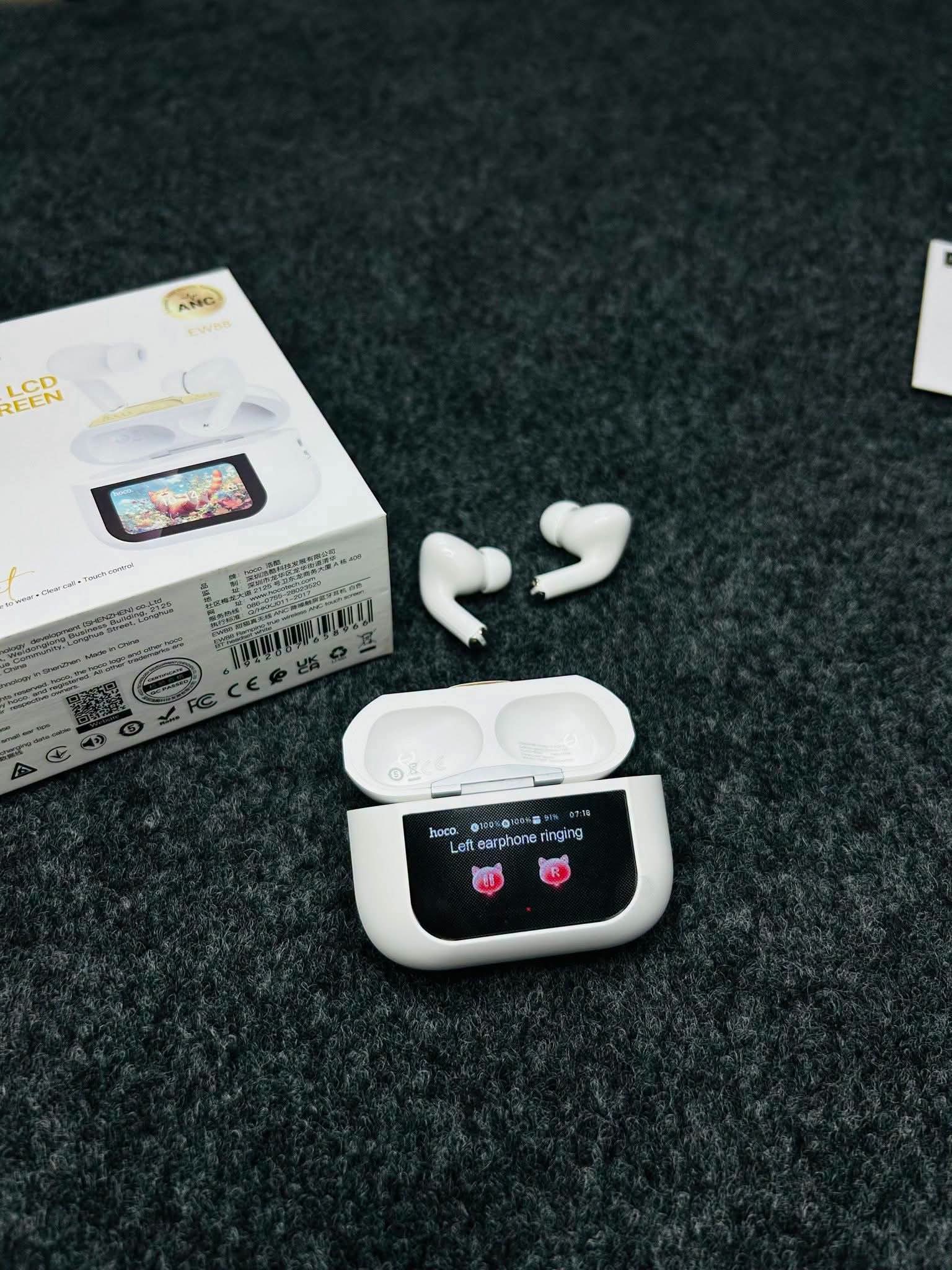 Hoco EW88 Smart Display Earbuds - White_img_6