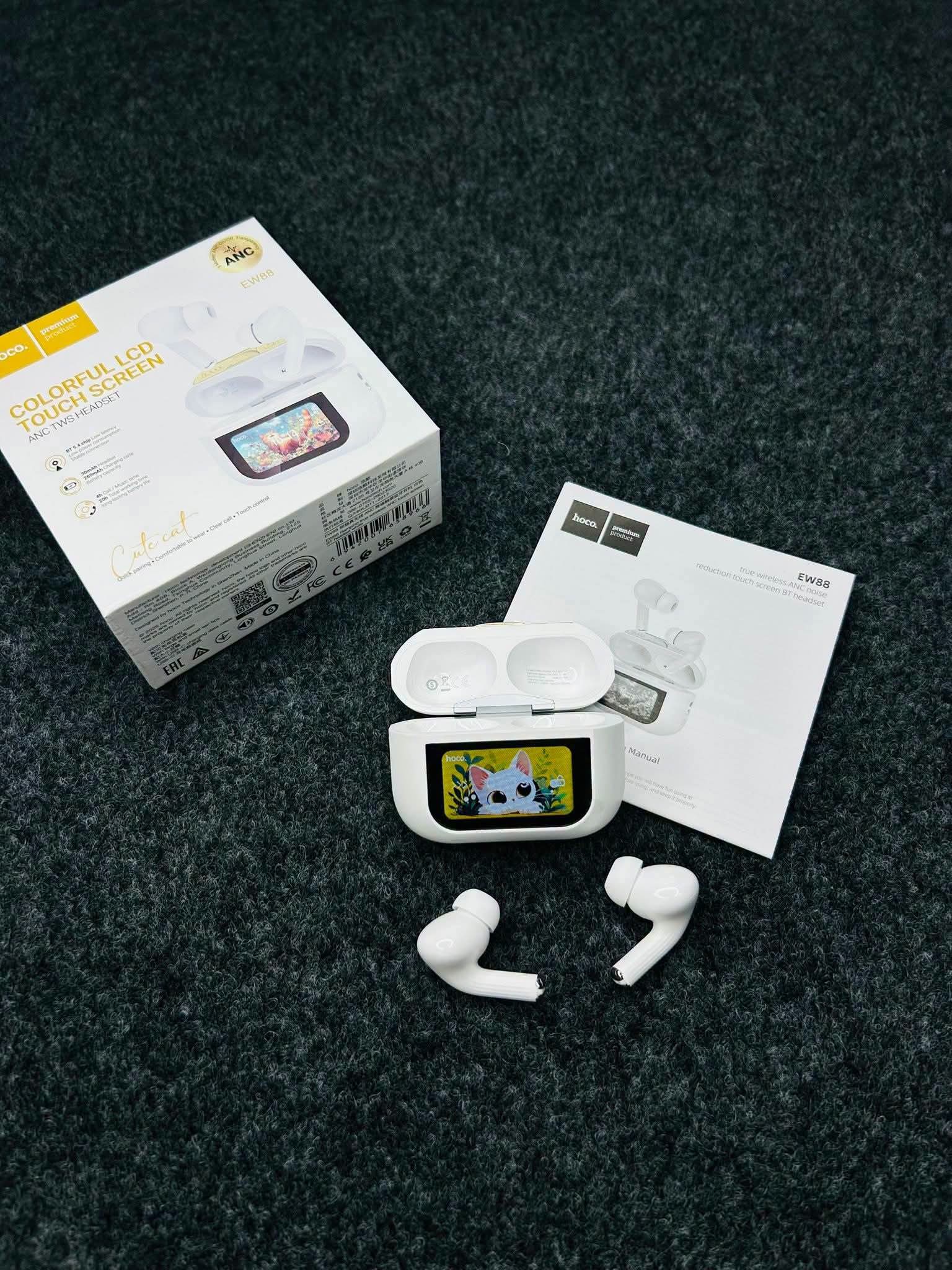 Hoco EW88 Smart Display Earbuds - White_img_5