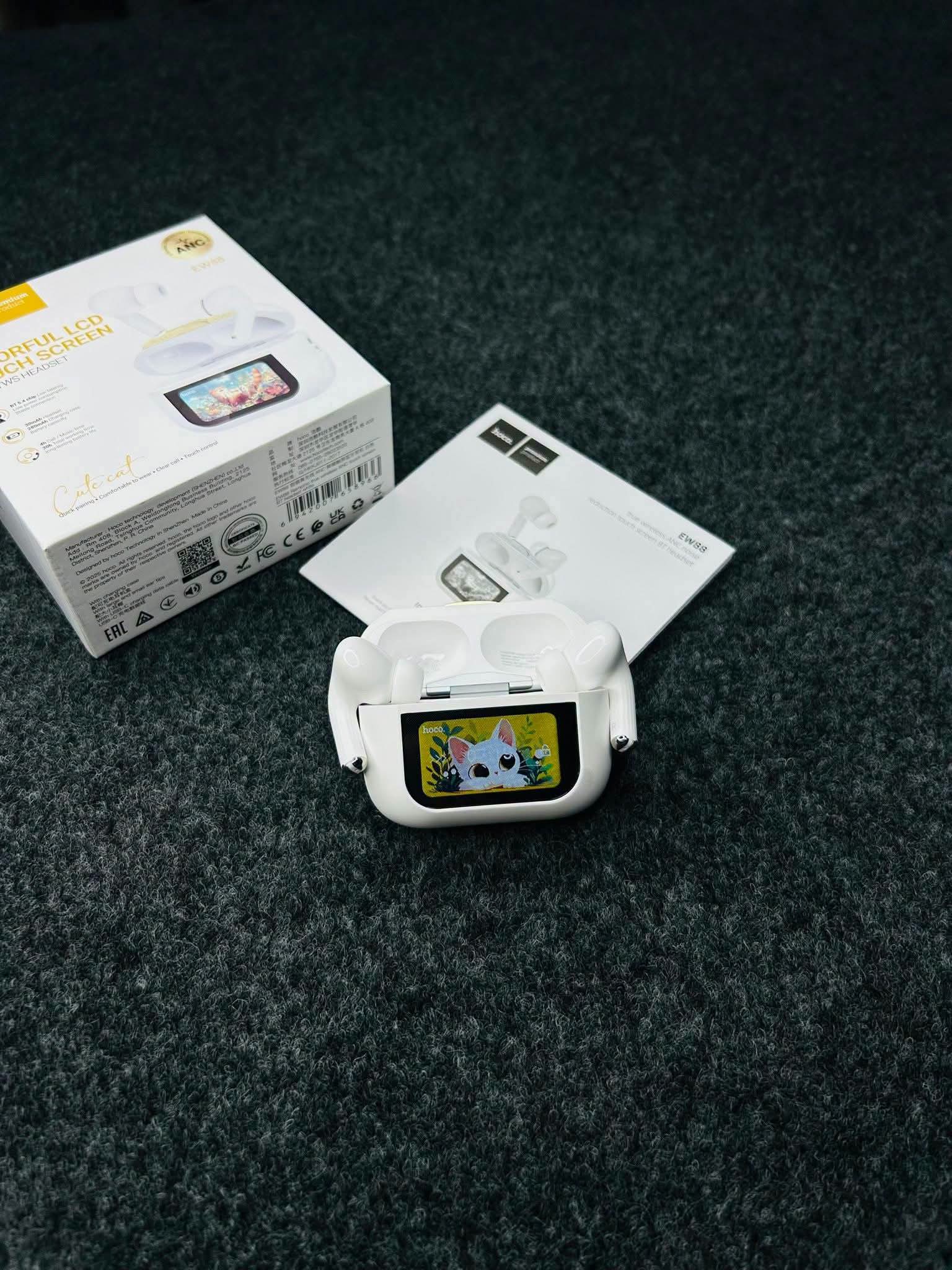 Hoco EW88 Smart Display Earbuds - White_img_3