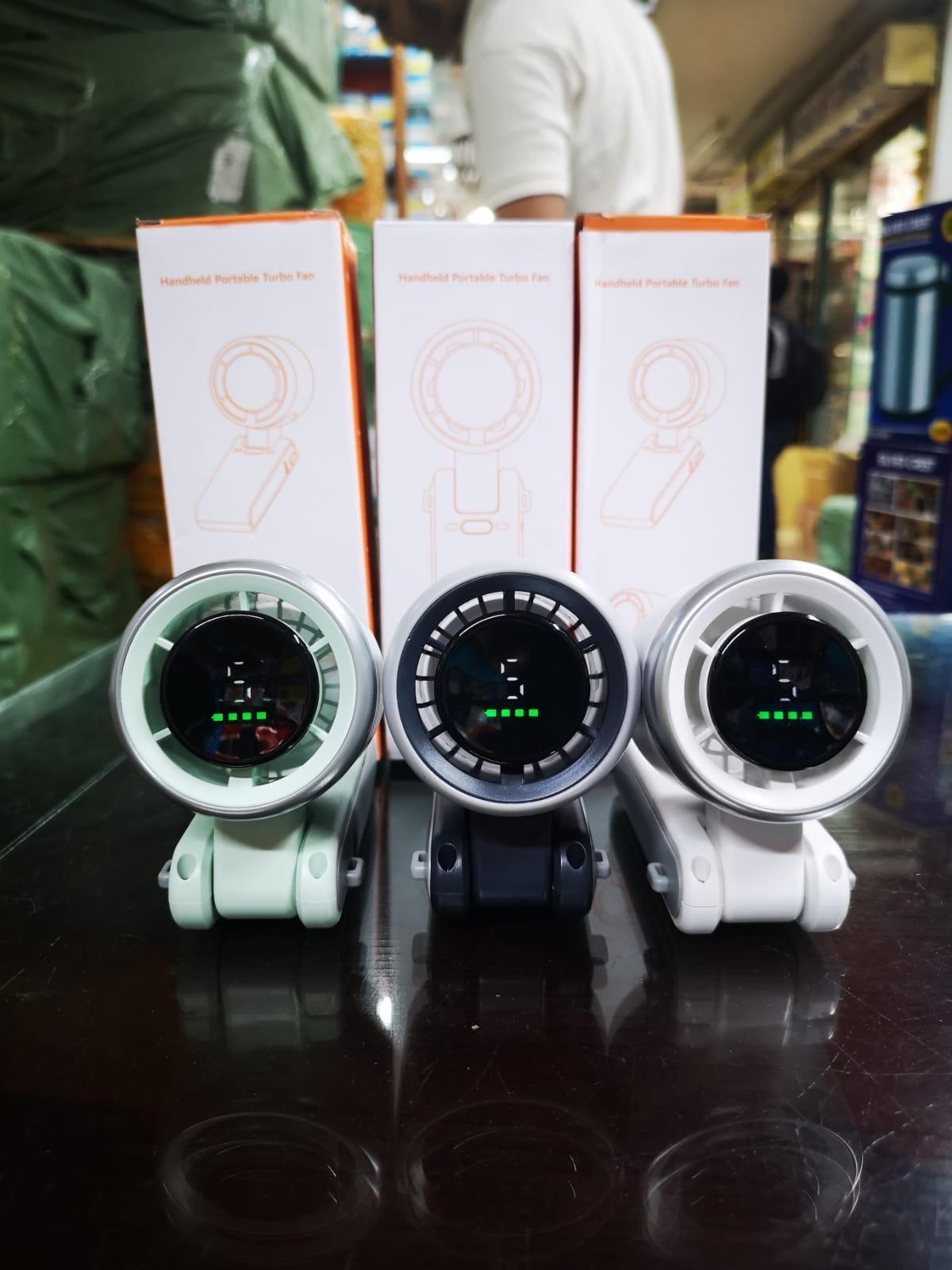 Portable Hand Turbo Fan with Digital Display