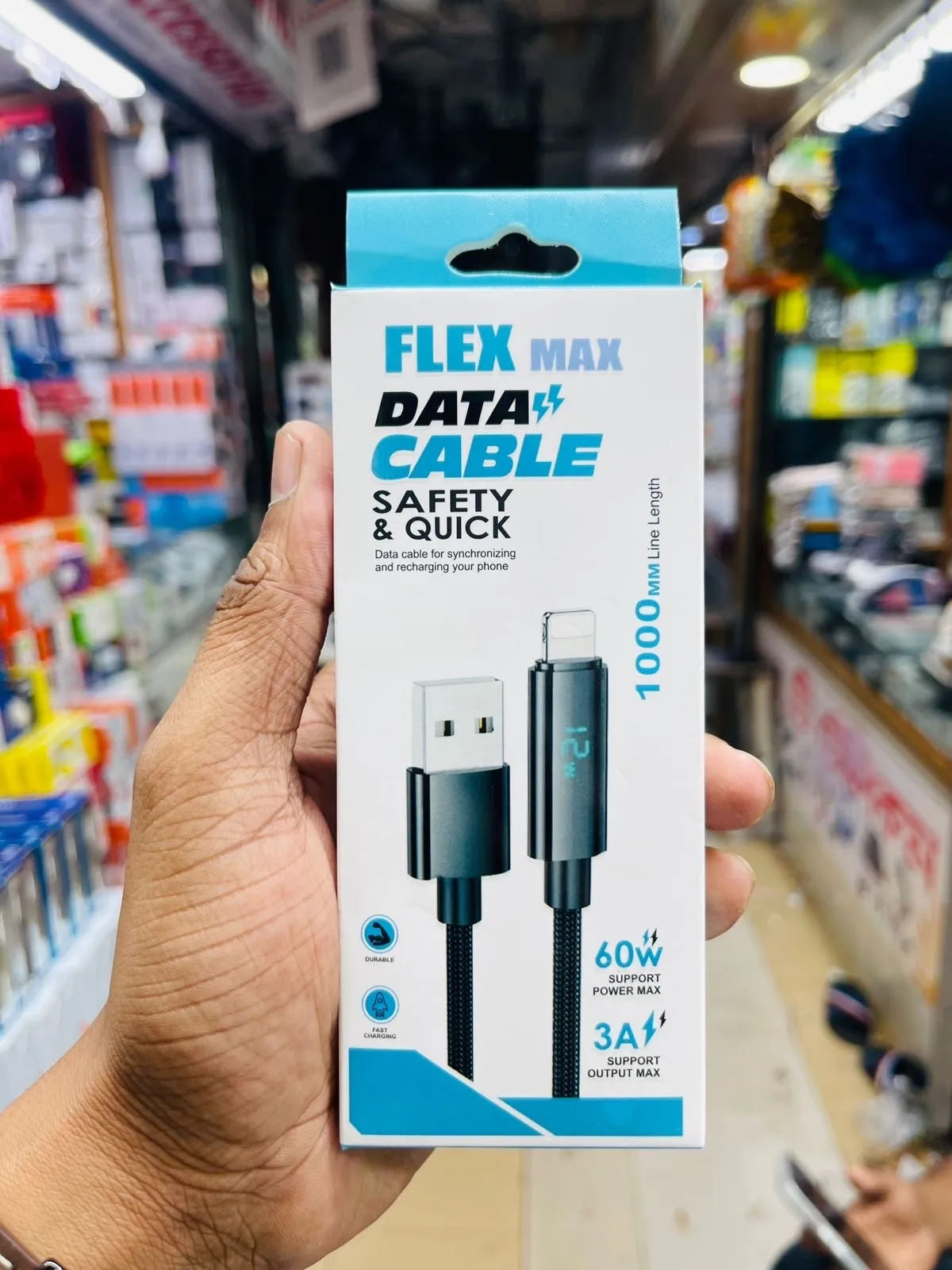 LED Display 60W Fast Charging Lighting Data Cable