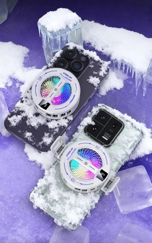 K36 Semiconductor Magnetic Clip Phone Cooler with Digital Display RGB Ambient Lights_img_3
