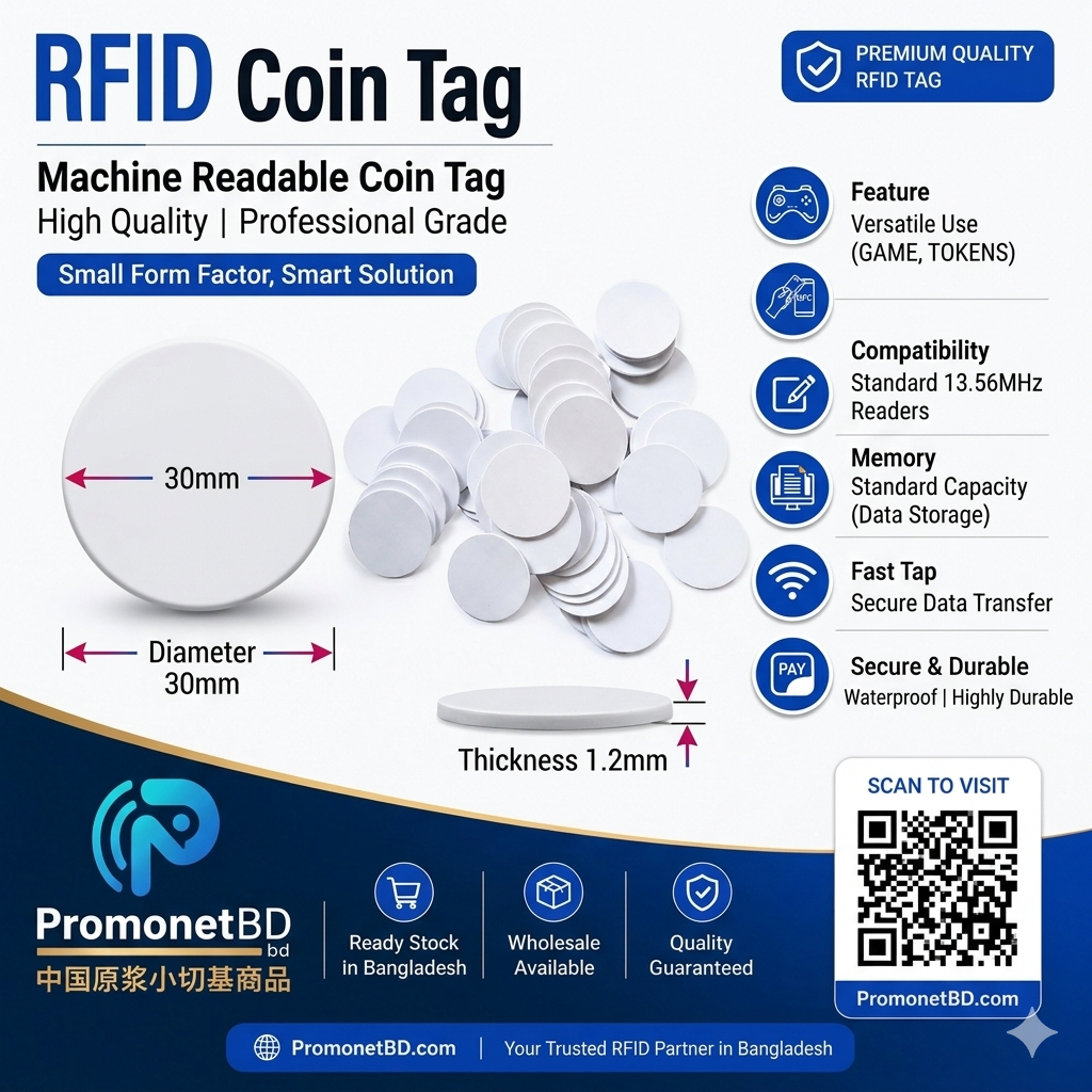 RFID Coin Tag TK4100 125kHz | Self Adhesive RFID Tag_img_0