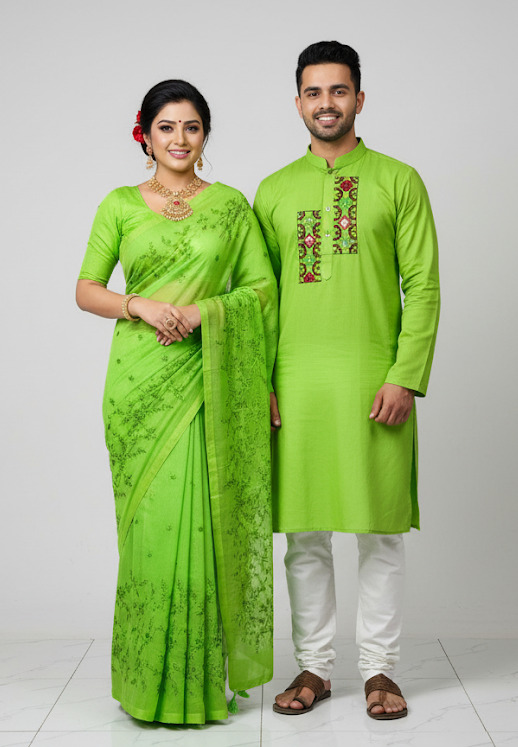 Premium Sharee Panjabi Couple Dress - Image 15