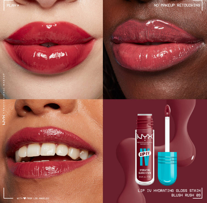 NYX Lip I.V. Hydrating Lip Gloss Stain - Blush rush_img_0