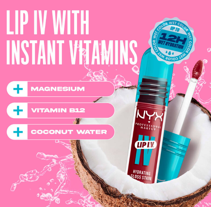 NYX Lip I.V. Hydrating Lip Gloss Stain - Blush rush_img_1