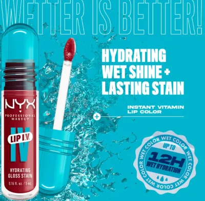 NYX Lip I.V. Hydrating Lip Gloss Stain - Blush rush_img_3