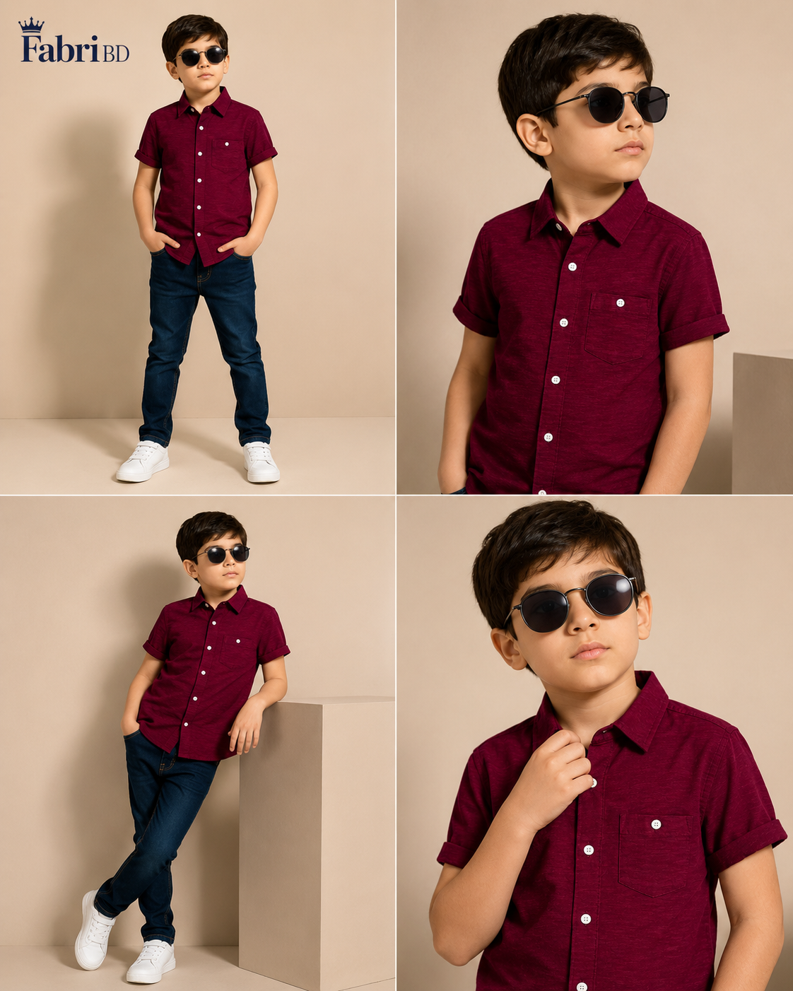 Kids Shirts (China Crinkle Fabrics)- 1 to 14 Years - Image 3