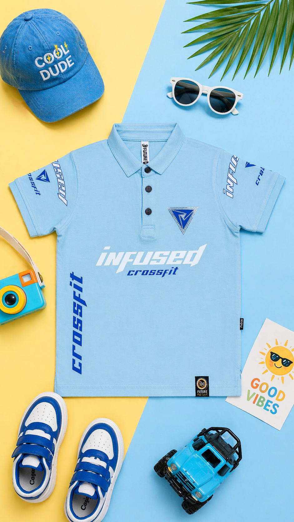 Kids Lycra Cotton Polo T-Shirt (3–14 Years) – Premium Comfort & Stylish Fit - Image 2