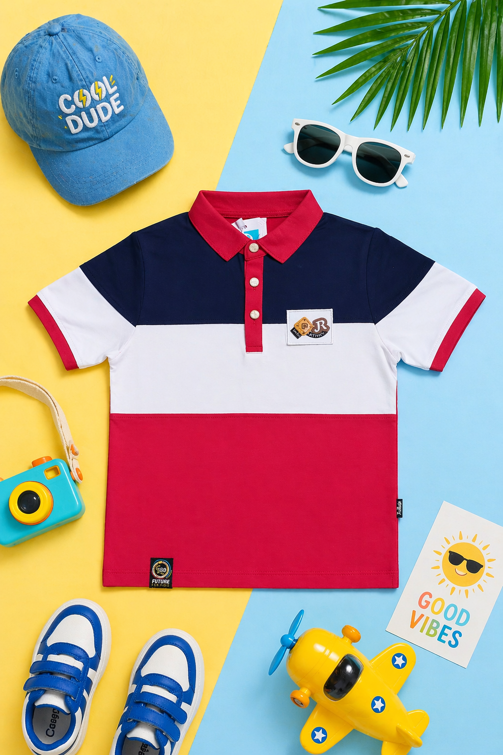 Kids Lycra Cotton Polo T-Shirt (3–14 Years) – Premium Comfort & Stylish Fit - Image 1