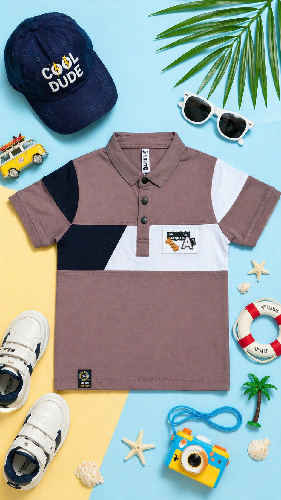 Kids Lycra Cotton Polo T-Shirt (3–14 Years) – Premium Comfort & Stylish Fit - Image 1