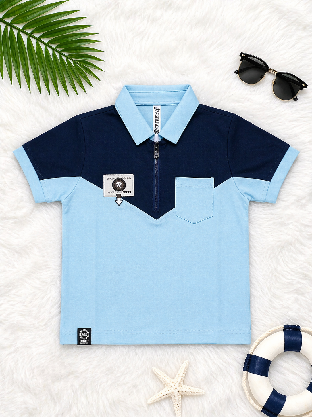 Kids Lycra Cotton Polo T-Shirt (Ages 3–14) – Soft, Breathable & Stretchable - Image 2