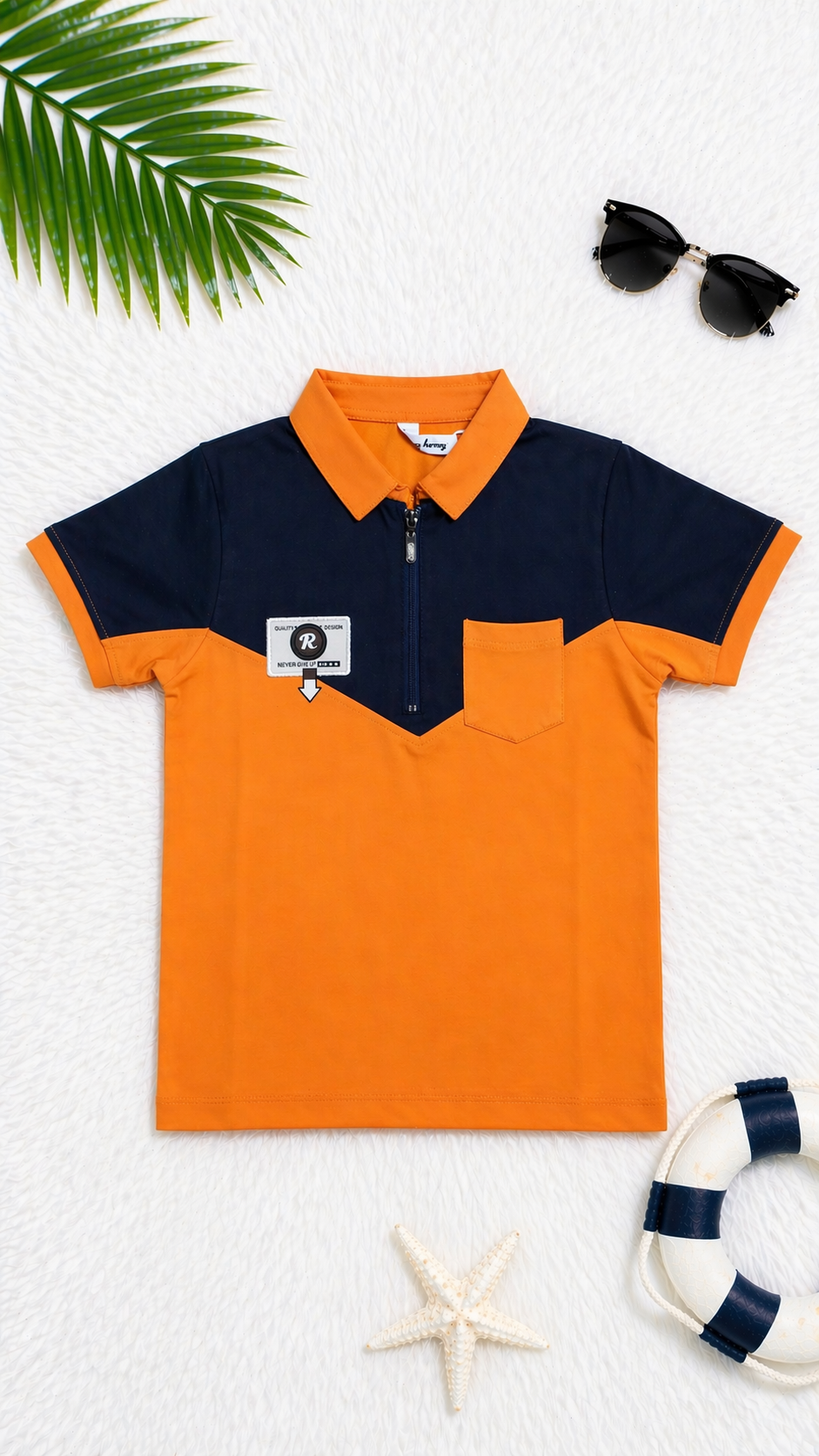 Kids Lycra Cotton Polo T-Shirt (Ages 3–14) – Soft, Breathable & Stretchable - Image 2