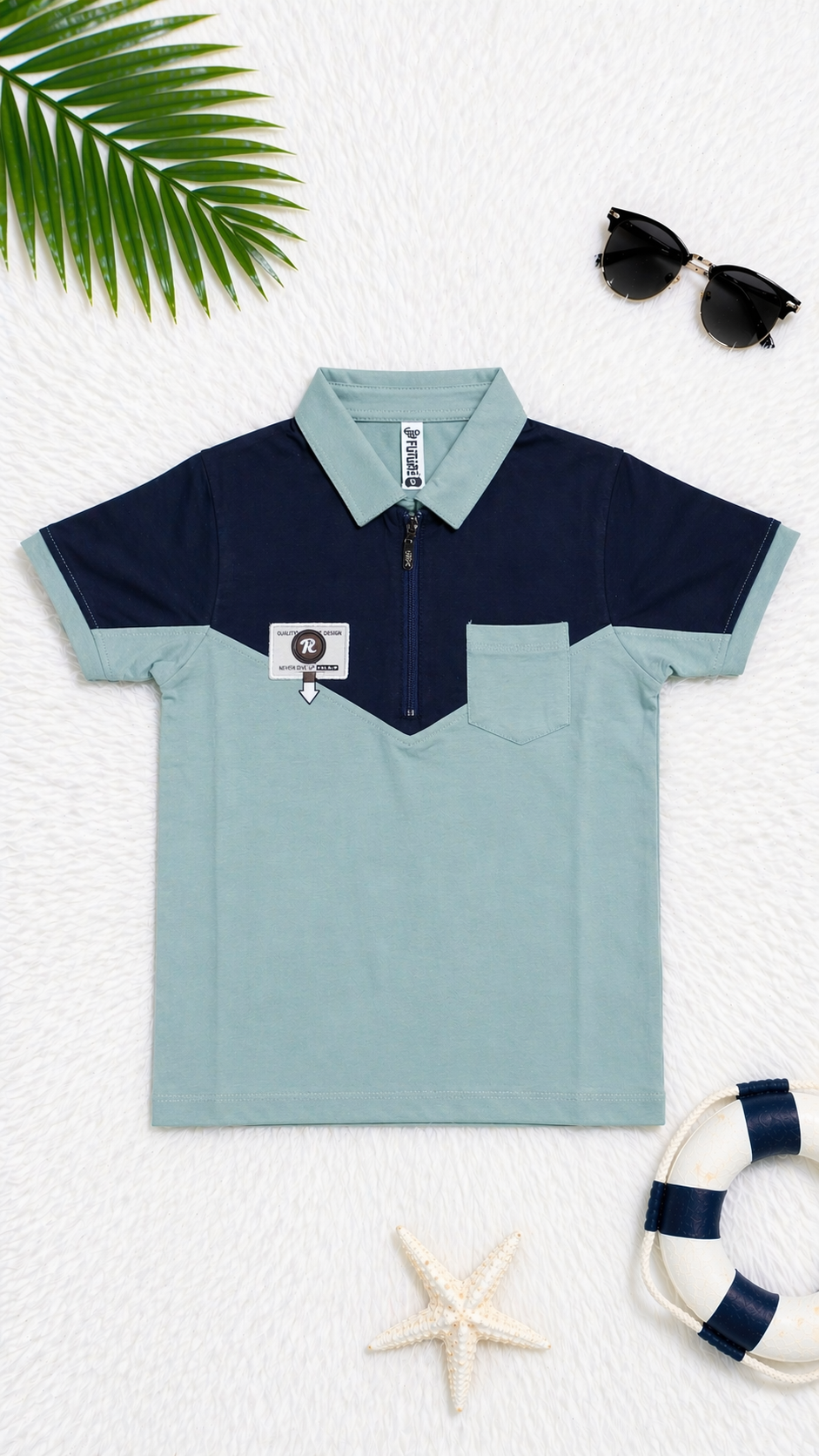 Kids Lycra Cotton Polo T-Shirt (Ages 3–14) – Soft, Breathable & Stretchable - Image 2