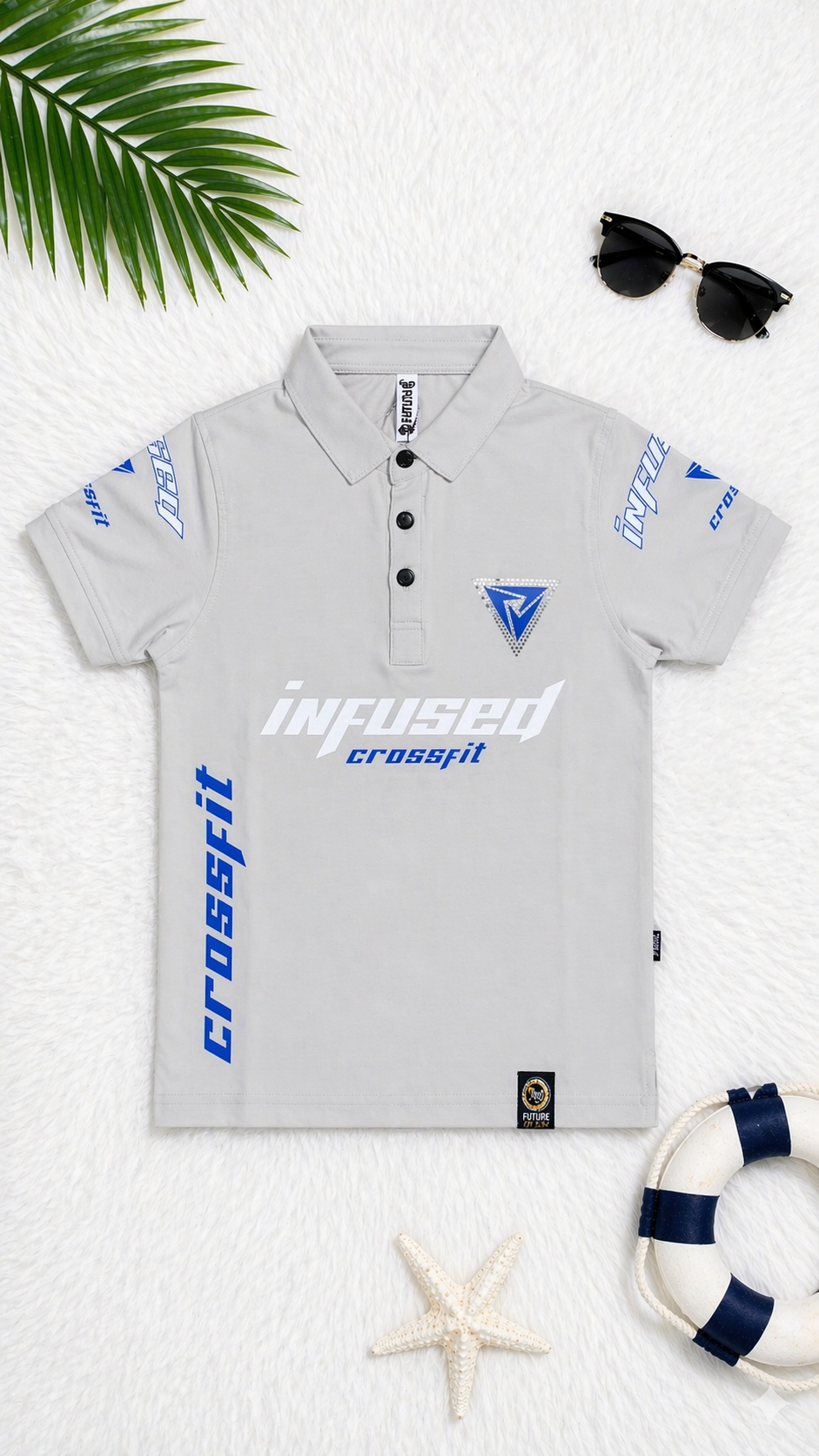 Kids Lycra Cotton Polo T-Shirt (Ages 3–8) – Soft, Breathable & Stretchable - Image 2